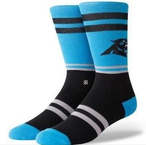 NWT Stance x NFL Carolina Panthers PANTHERS LOGO CREW Socks Size L